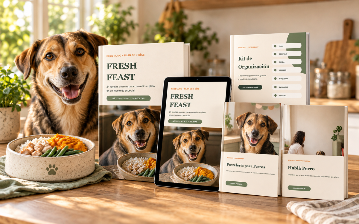Fresh Feast pack completo con el ebook y tres bonos para dueños de perros